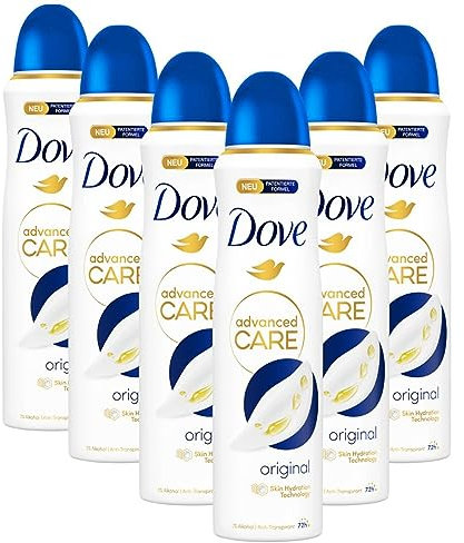 Dove Advanced Care Anti-Transpirant Deo-Spray Original schützt 72 Stunden vor Körpergeruch und Achselnässe mit Skin Hydration Technology 150 ml 6 Stück