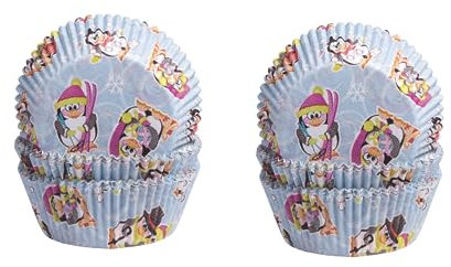 Demmler 2er Set Muffin Förmchen mit Pinguinmotiven – 2x60 Stück (120 Stück), aus Papier, ⌀ 5cm, ideal für kreative Backideen, perfekt für Festlichkeiten, Made in Germany