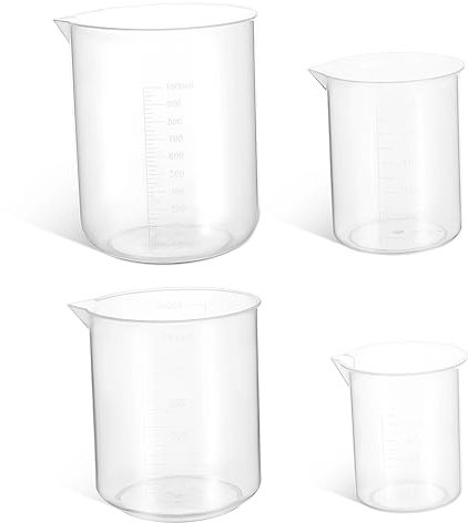BESTonZON 4 Piezas Taza Medidora Vaso Medidor De Liquidos Taza Para Paletas Taza De Jarra Vaso Medidor Transparente Tazas De Medicina Graduada Vaso Mezclador Universal El Plastico
