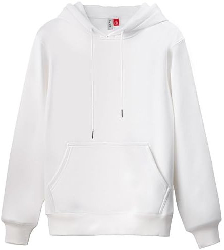 Felpa Uomo con Cappuccio | No Logo | Cotone Premium | Basic - Casual - Sportivo | Senza Zip | Semplice Tinta Unita