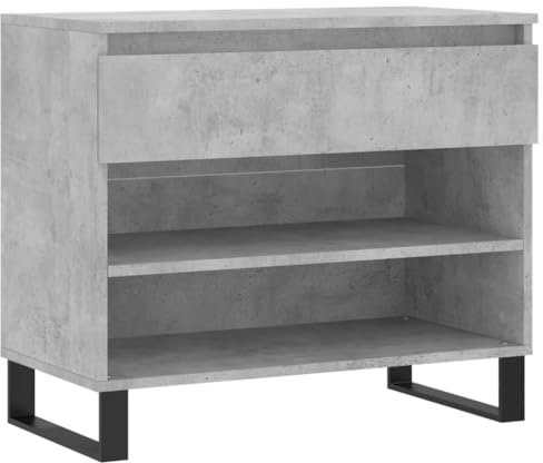 vidaXL Schuhregal, Schuhschrank mit Metallbeinen, Schuhaufbewahrung mit viel Stauraum, Flur Schrank Schuhablage Schuh Organizer, Betongrau Holzwerkstoff