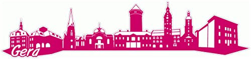 Samunshi® Gera Skyline Aufkleber Sticker Autoaufkleber City Gedruckt - 100x23cm pink