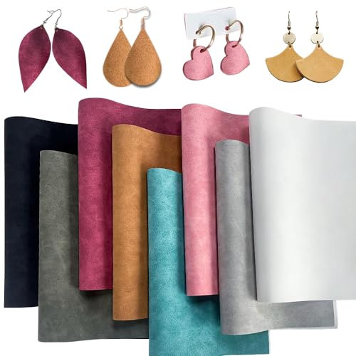 XHT 8 Stück 21 x 30 cm Glatte, Weiches Kunstleder Wildlederimitat, Lederimitat für Bastelarbeiten, Nähen, DIY-Projekte