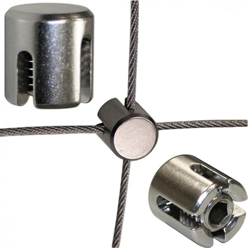 Drahtseil - Kreuzklemme für Ø 2 mm Drahtseil Edelstahl V4A Seilklemme Stahlseilklemme Bügelklemme Bügelseilklemme Seil Edelstahlseil Drahtseile Stahlseil Geländerseil Rankhilfe VA A4 AISI316 AISI 316