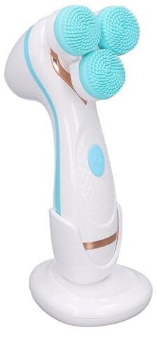 Gesichtsreinigungsbürste aus Silikon, Kompakte Größe, über USB Wiederaufladbar, Elektrische Gesichtsreinigungsbürste, 360-Grad-Drehung (BLUE)