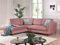Lisa Design - Canapé d'angle Convertible - Angle Gauche - Brooke en Velours - Canapé Lit - Sofa Rose 5 Places - Salon