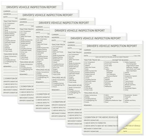 suituts 300 Sets detailliertes Fahrer-Inspektionsberichtsbuch/Formulare, 2-teilig, kohlenstofffrei, 14 x 21,6 cm, tägliche Checkliste für LKW-Fahrer (50 Sets pro Buch, 6 Bücher)