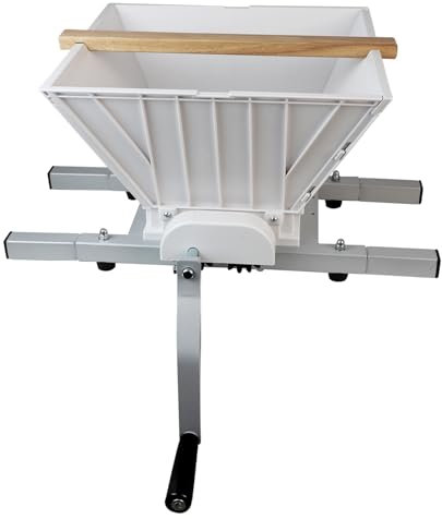 Obst- und Apfelzerkleinerer – Manuelle Entsaftermühle, tragbare Fruchtschabermühle, zum Pressen von Wein und Apfelwein (Nylon-Trichter und Nylonzähne)