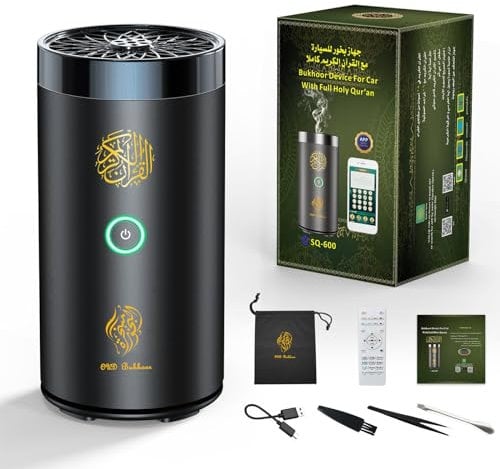 Quemador de incienso eléctrico 2 en 1 con altavoz Quran, mando a distancia, quemador Bakhoor, difusor de aroma para coche, oficina, casa, dormitorio, salón, estudio, spa