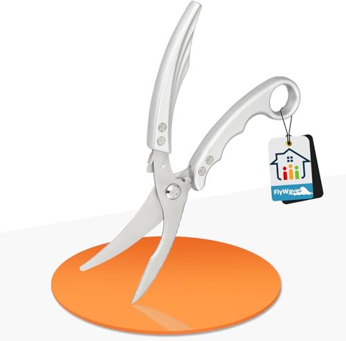 FlyWave Multifunktionale Geflügelschere Edelstahl mit Knochenbrecher, Scharfe Fleischschere, Hähnchenschere für Fleisch, Fisch, Gemüse, BBQ
