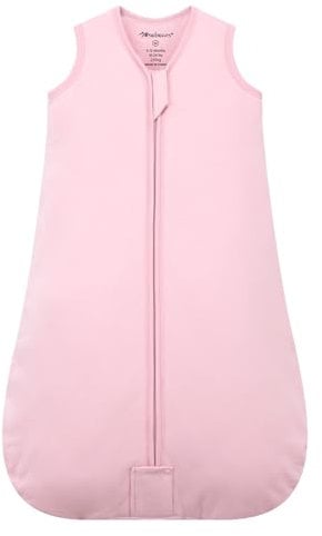 Mosebears Baby Schlafsack Winter 2.5 Tog,100% Baumwolle Baby Winterschlafsack für Babys 0-24 Monate(Blush,0-6 Monate)