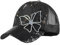Meliyya Mesh Baseball Cap Strass Schmetterling Baseballkappe Sommer Pailletten Schildkappe Herren Damen Einheitsgröße Verstellbar, Schwarz