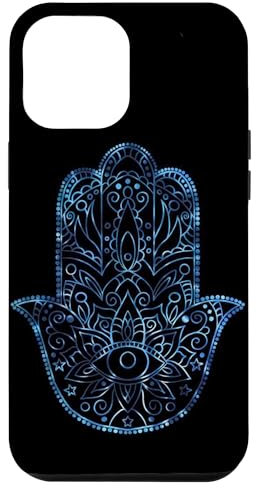 iPhone 13 Pro Max Aesthetic Evil Eyes Hamsa Hand Black Pattern Case