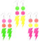 3 Paar Neon Ohrringe Damen Vintage 80er Jahre Party Ohrringe Bunte Acryl Tropfenohrringe Neon Halloween Ohrringe Schmuck Ohrhänger Hängende Ohrringe für 80er 90er Jahre Kostümparty