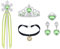 URAQT Prinzessin Kostüme Zubehör, Mädchen Kostüm Zubehör Set 5 Stück, Prinzessin Verkleiden mit Schneeflocken-Zauberstab, Krone, Ringe, Halsketten e Ohrringe