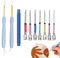 12 Stück Punch Needle Set 7 Größen Stanznadeln mit 1 Griffen Solide und Langlebig Stanznadel-Einfädler Stickerei Starter Kit Einfach zu Bedienen Punch Needle für Stickgarn Kreuzstich Anfänger