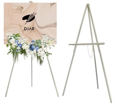 DJAR 63 Wooden Easel Stand for Sign, Dual-use Adjustable Height, Wood Floor Display Easel for Wedding, Welcome Board, Poster, Picture, Photo (Green, 1pc)