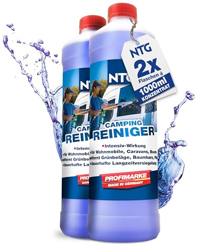 NTG Caravan Wohnmobil Reiniger High Power Cleaner 2X 1000 ml - Versiegelung | Effektiv gegen Regenstreifen Schmutz und Flecken - für Außenreinigung - Wohnwagen Pflege - Fensterreiniger