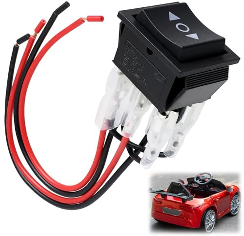 Interruptor Inversor de Polaridad 12 V 3 Posiciones Interruptor,Corriente Continua de 6 Pines, 10 A, 12 V,Botón Reinicio Momentáneo Pulsador Cable, Automático con Alambre KCD2-223-M-JT