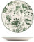 H&H, Set 6 Piatti Piani Margaret in Porcellana Decorata Verde – Diametro 27 cm, Adatti per Lavastoviglie e Microonde