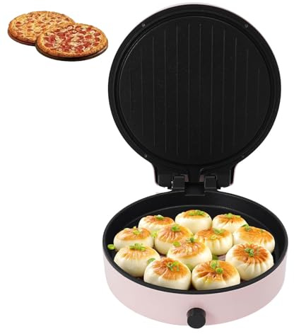 Forno elettrico per pizza con pancake, macchina per pizza elettrica da banco da 12 pollici con design a temperatura regolabile, forno per pizza commerciale per uso interno per pizzeria e ristorante,
