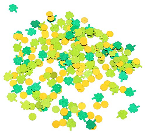 SOLUSTRE 1 100 Klee Pailletten Kleeblatt-Konfetti für den Tisch Hochzeit Gestalt Konfetti Kleeblätter luftbalondeko Ballon Dekoration Lustige Foto -Requisiten dekorative Pailletten Plastik