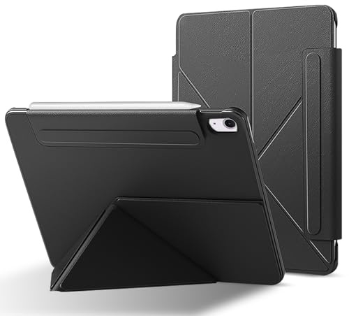 RoYiio Hülle für iPad Air 11 Zoll (M4/M3/M2) Schutzhülle Magnet, Schwarz | Klappbarer Ständer, Kratzfest, Starker Magnet Hülle für iPad Air 10.9 5/4 Gen, für iPad Air 11 M4 2026/M3 2025/M2 2024