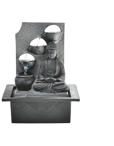 XHURWDZ643KM Fontana Interno Fontana Zen Buddha Ornamento Decorazione Desktop Fontana Circolare Acqua Ufficio Desktop Acqua Paesaggio Decorazione Fontana da Tavolo