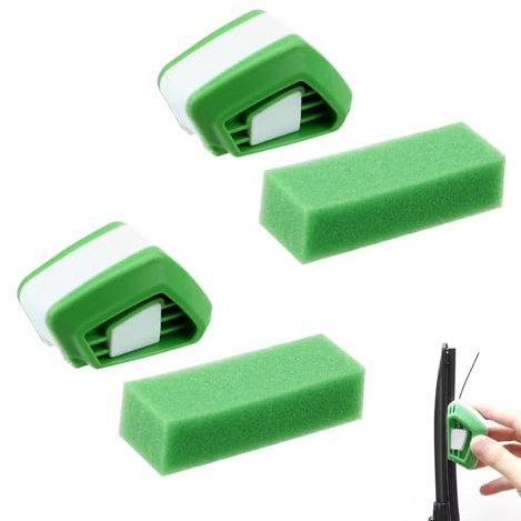 2 Stück Scheibenwischer Schneider,Wischblattschneider mit 2 Schwämme Reinigungstücher,Scheibenwischer Reparatur Set,Wischerblatt Nachschneider Abzieher,Universal für Autowischer Reparatur Messer