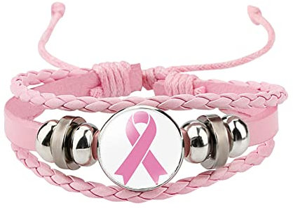 Générique Bracelet Ruban Rose Cancer Du Sein, Bracelet Solidarité Cancer du Sein Bijou Octobre Rose Bracelets Octobre Accessoires 2025 Accessoires Elegant Soutien aux Proches