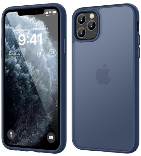 HGH Matt Case for iPhone 11 Pro, Navy Blue | Frosted Translucent Back Phone Cover,Anti-Fingerprint Thin Shockproof Case Camera protection