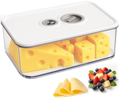 Dajidafu Käsebox Kühlschrank 1250ml mit Datumsanzeige,Stapelbare Käsedose