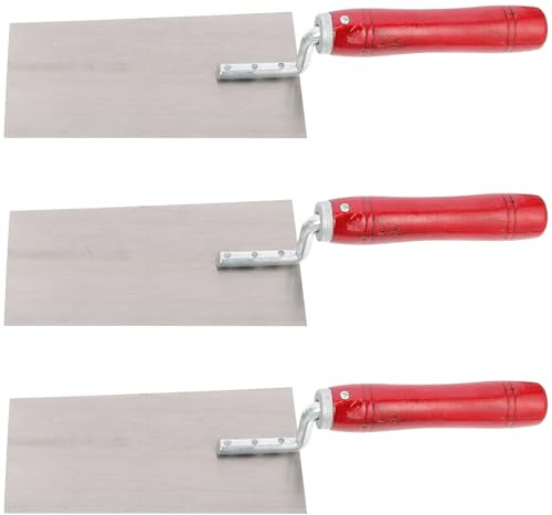 Kisangel 3 Stück Spachtel aus Edelstahl mit Holzgriff Rostfrei und Robust zum Verputzen und Glätten von Wänden Werkzeug für Heimwerker
