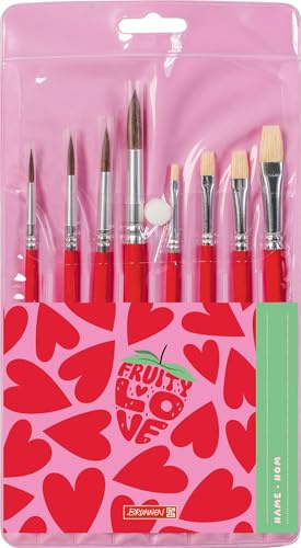 Schulpinsel 8er-Set Fruity Love: hochwertige Pinsel für die Schule und viele Hobbytechniken