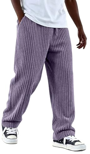 Pantalon en velours côtelé pour homme, baggy, pantalon de loisirs, jambe large, pantalon de jogging, pour l'automne et l'hiver, taille élastique, pantalon de loisirs confortable
