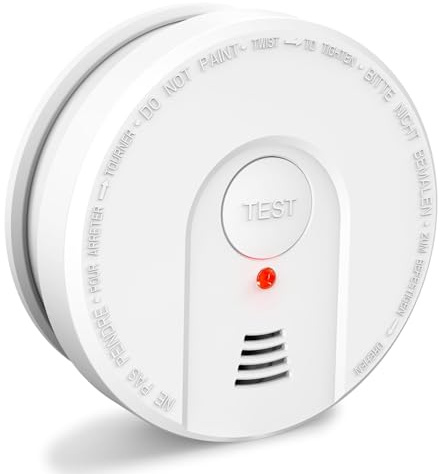ZYTA Smoke Alarms for home, LZ-1902, 1 Pack | 10-Year Life Smoke Detector, 5-Year Replaceable Battery, 85dB Alarm, LED Indicator, TEST Button, EN 14604 Standard