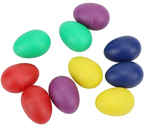 HUSHUI Set di Uova Musicali da 10 Shaker per Uova in Plastica Colorata per L'allenamento del Ritmo con i Bambini