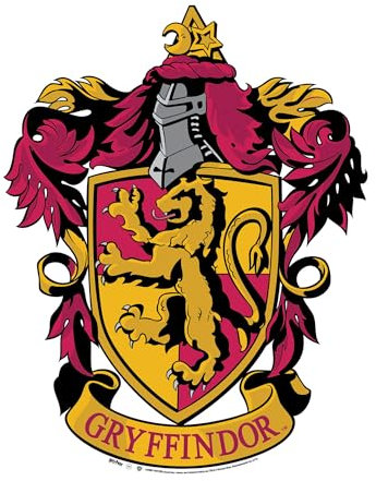 STAR CUTOUTS Gryffindor-Emblem Wand-Cut Out, Pappe, Rot, Gold, Dekorative Ausschneidefigur, 61 x 48 cm