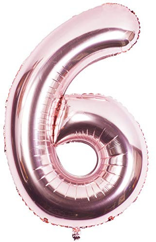 40 Zoll Riese Helium Folienballon 0 to 9 Roségold Ballon Geburtstag Hochzeitsfeier Digitale Dekorationen Nummer 6