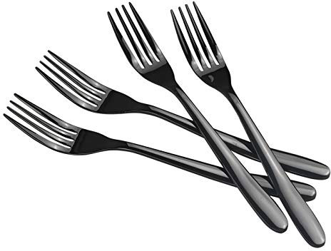 Vababa 16 pièces en métal Noir mat fourchettes, EN ACIER INOXYDABLE