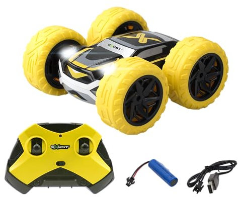 Silverlit - Exost Voiture Télécommandée Tout-Terrain 360 Cross Jaune - Batterie Rechargeable - Conduite sur 2 Faces à 360° + Phares LED - Vitesse : 12km/h - Jouet pour Enfants dès 5 Ans - 54760