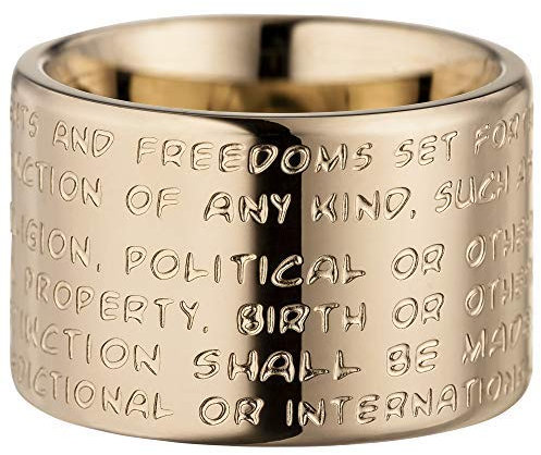 GILARDY GHR-R2RG21 Human Rights Ring R2 Edelstahl Gravur | Schmuck Menschenrechte (Roségold, 66 (21.0))