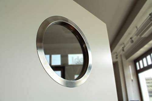 Bullauge aus Edelstahl einseitig ohne sichtbare Verschraubung Ø250mm Ø350mm Ø450mm mit Klarglas oder satiniertem Glas (Ø 350mm mit Klarglas)