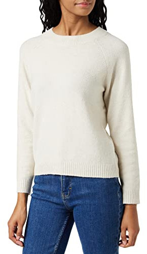 VERO MODA Damen VMDOFFY LS O-Neck Blouse GA NOOS 10201022, Birch/Melange, M