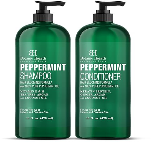Botanic Hearth Shampoo And Conditioner Set - With 100% Pure Tea Tree Oil, For Itchy And Dry Scalp, Sulfate/Paraben Free - For Men And Women - 16 Fl Oz Each
