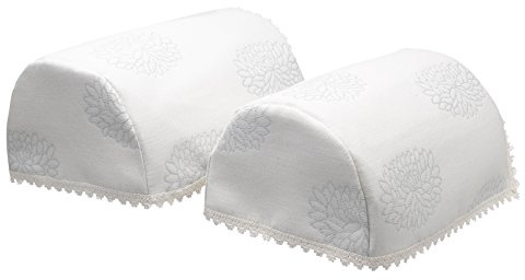 Classic Home Store Water Lily Mini Round Arm Caps Pair Braided Edge Floral Furniture Cover Antimacassar (Duck Egg)