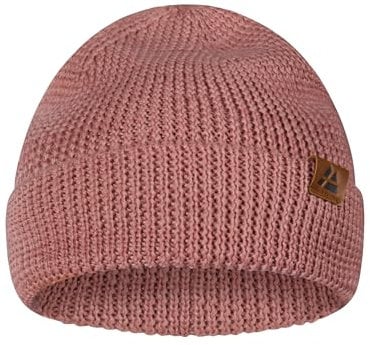 DANISH ENDURANCE Merino Mütze, Klassische Wollmütze, Warme Wintermütze, Thermo Beanie, Weich, Stretchy, Unisex, für Damen & Herren, Rosa, One Size