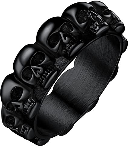 FaithHeart Herren Männer Fingerring Retro Stil Totenkopf Ring Punk Gotik Schädel Fingerring für Weihnachten Valentinstag