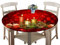 Treer Weihnachtstischdecke Runde Tischdecke Abwaschbar, 100% Polyester Outdoor Tischdecken Antifouling Wasserdicht Lotuseffekt Tischdecke Weihnachten Home Küche Party (Kerzenlicht,120cm)