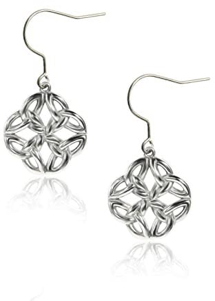Pure Titanium Earring Hook For Sensitive Ear Fashion Jewelry Copper Celtic Good Luck Knot/CZ Cross/Heart Birthstone Crystal Drop Earrings For Women, Titanium, No Gemstone